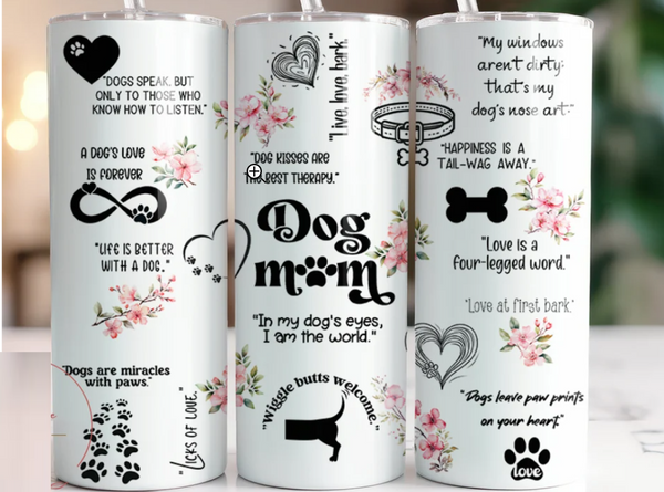 Dog Mom Word Art | Tumbler